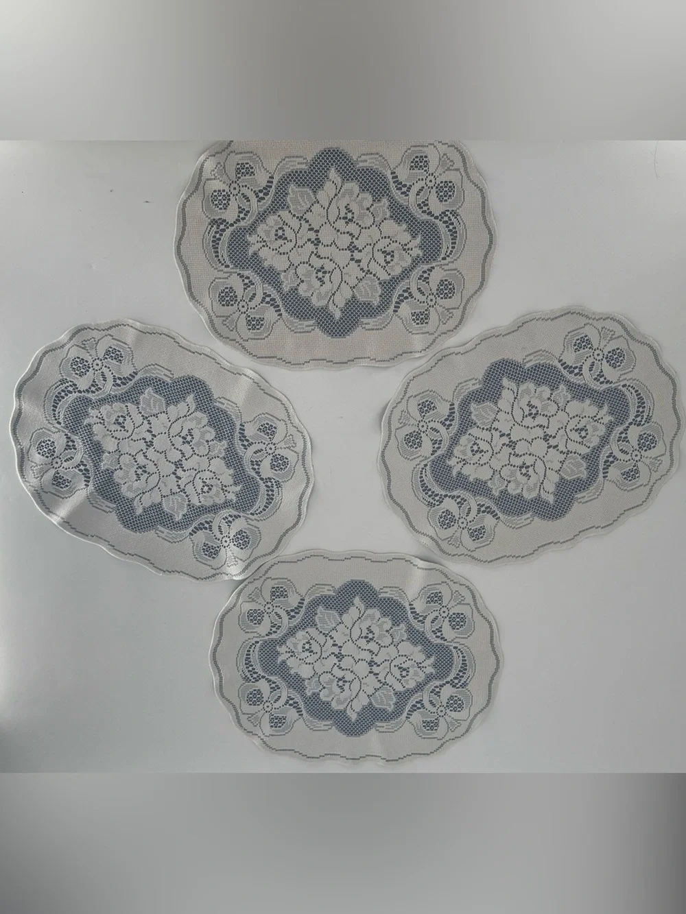 4 Handmade Vintage Lacey Cottagecore Country Placemats Set of 4